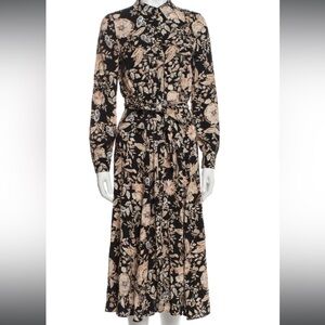 Sezane floral long print dress SZ 42